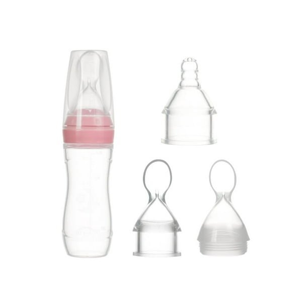 3Pcs Silica Spoon Head Rice Paste Bottle Baby Training Silica